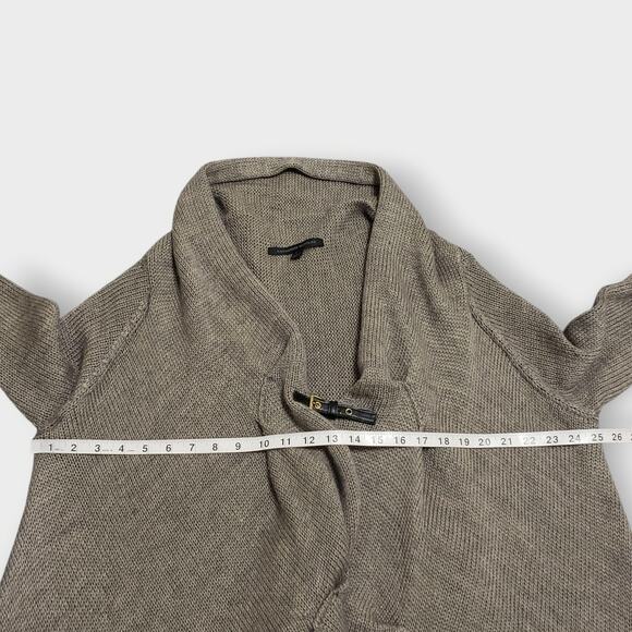 Katherine Barclay Wool Mohair Asymmetric Buckle Shawl Cardigan Brown Sz Large - Picture 11 of 14